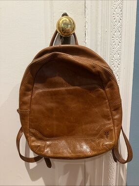 Frye Chestnut Brown Leather Backpack